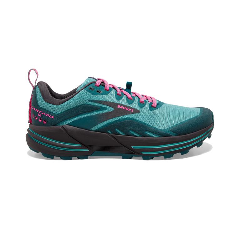 Brooks Cascadia 16 Flexible Womens Trail Running Shoes - Porcelain/Blue Coral/Pink - Indonesia (ZWFQ